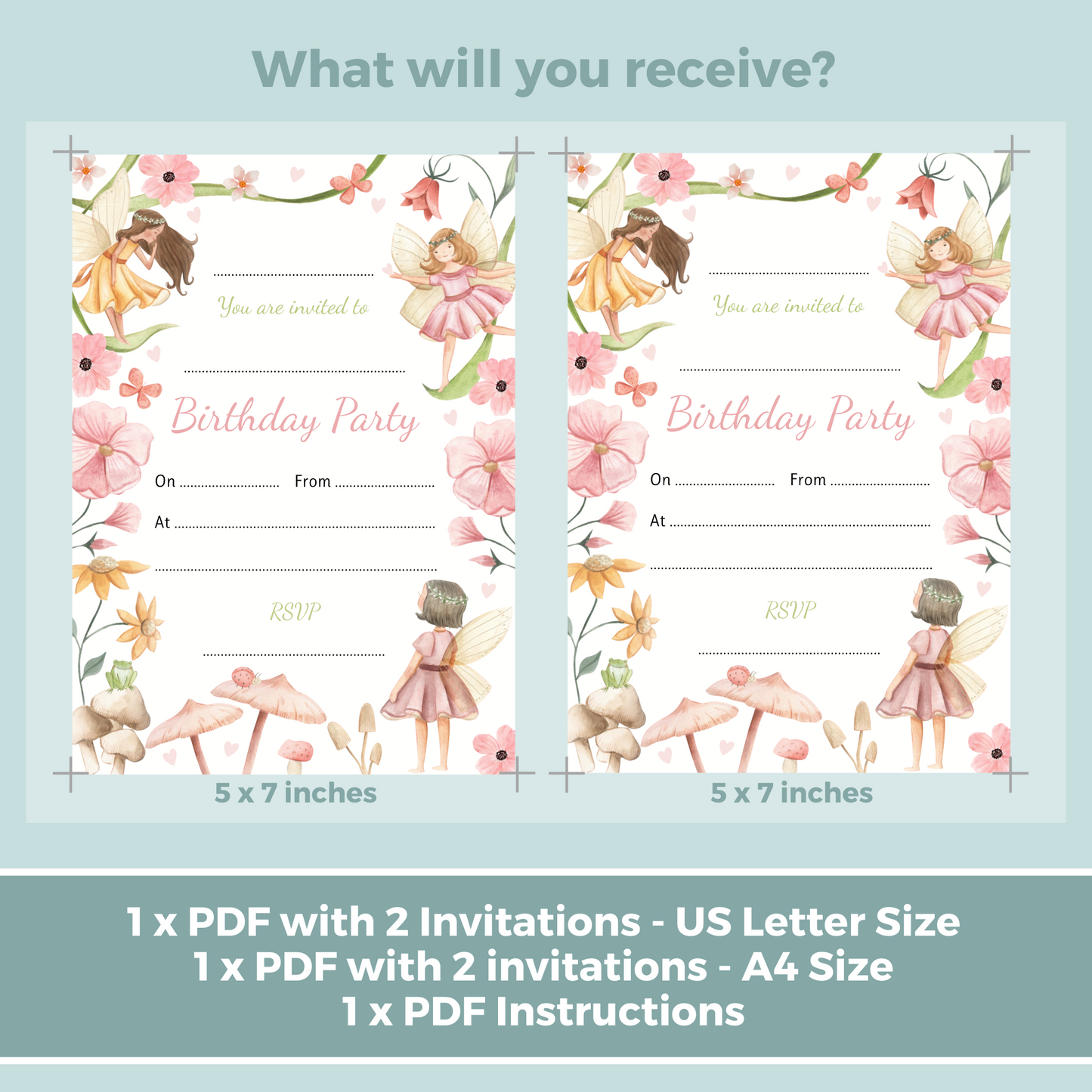Printable Fill In Birthday Invitation - Fairy