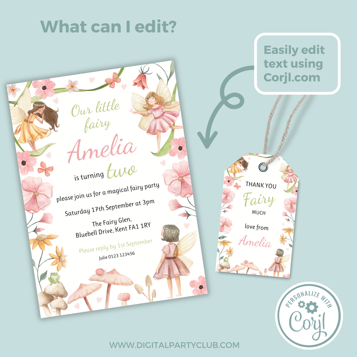Editable Birthday Bundle - Fairy