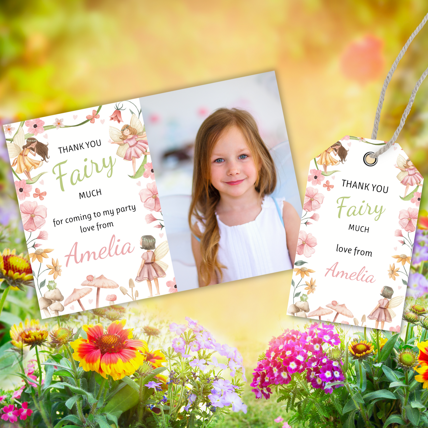 Editable Thank You Card - Fairy