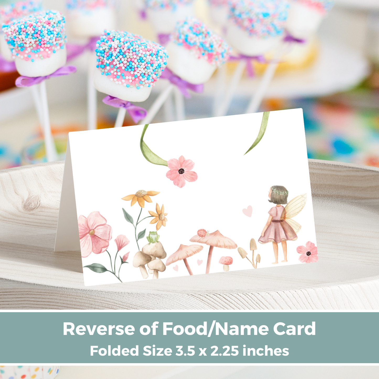 Editable Birthday Food Label / Name Card - Fairy
