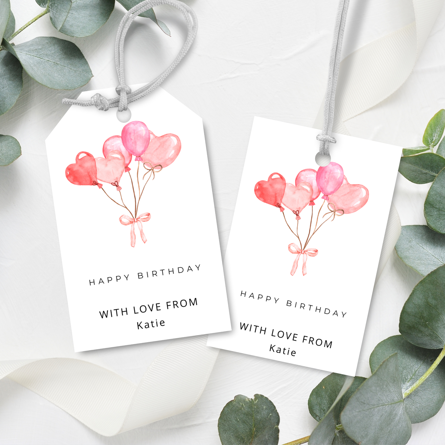 Editable Birthday Gift Tag - Balloons