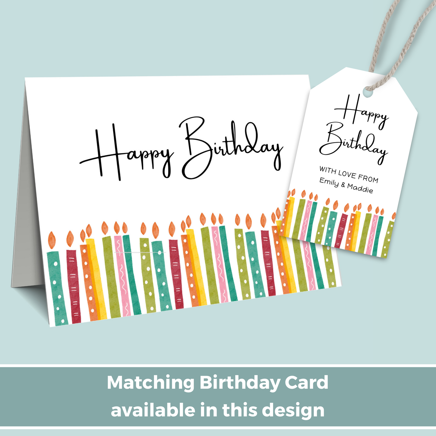 Editable Birthday Gift Tag - Candles