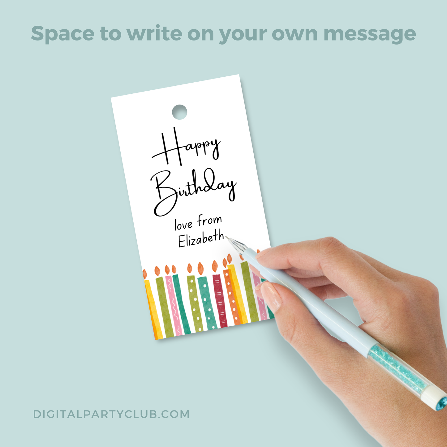 Printable Birthday Gift Tag - Candles