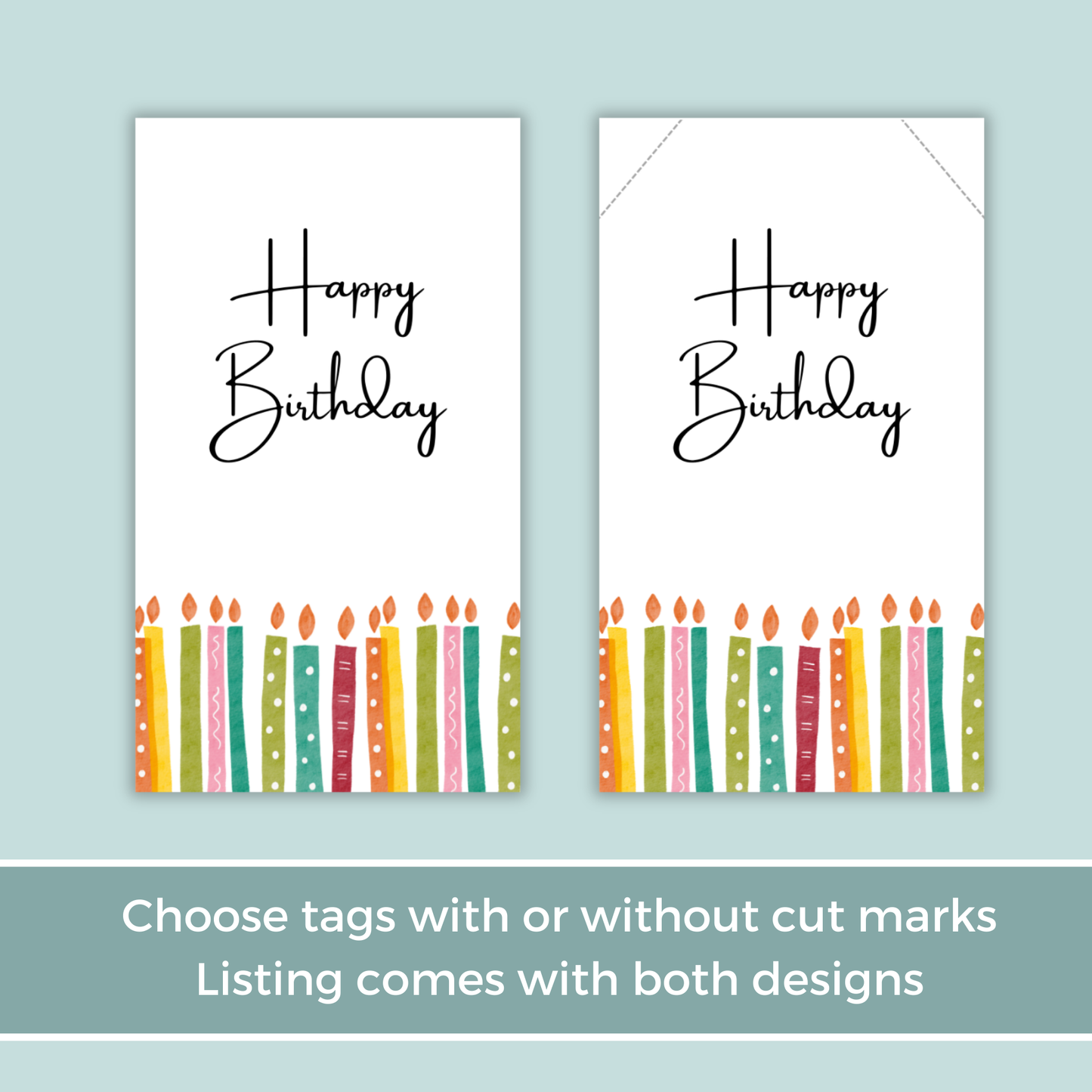 Printable Birthday Gift Tag - Candles