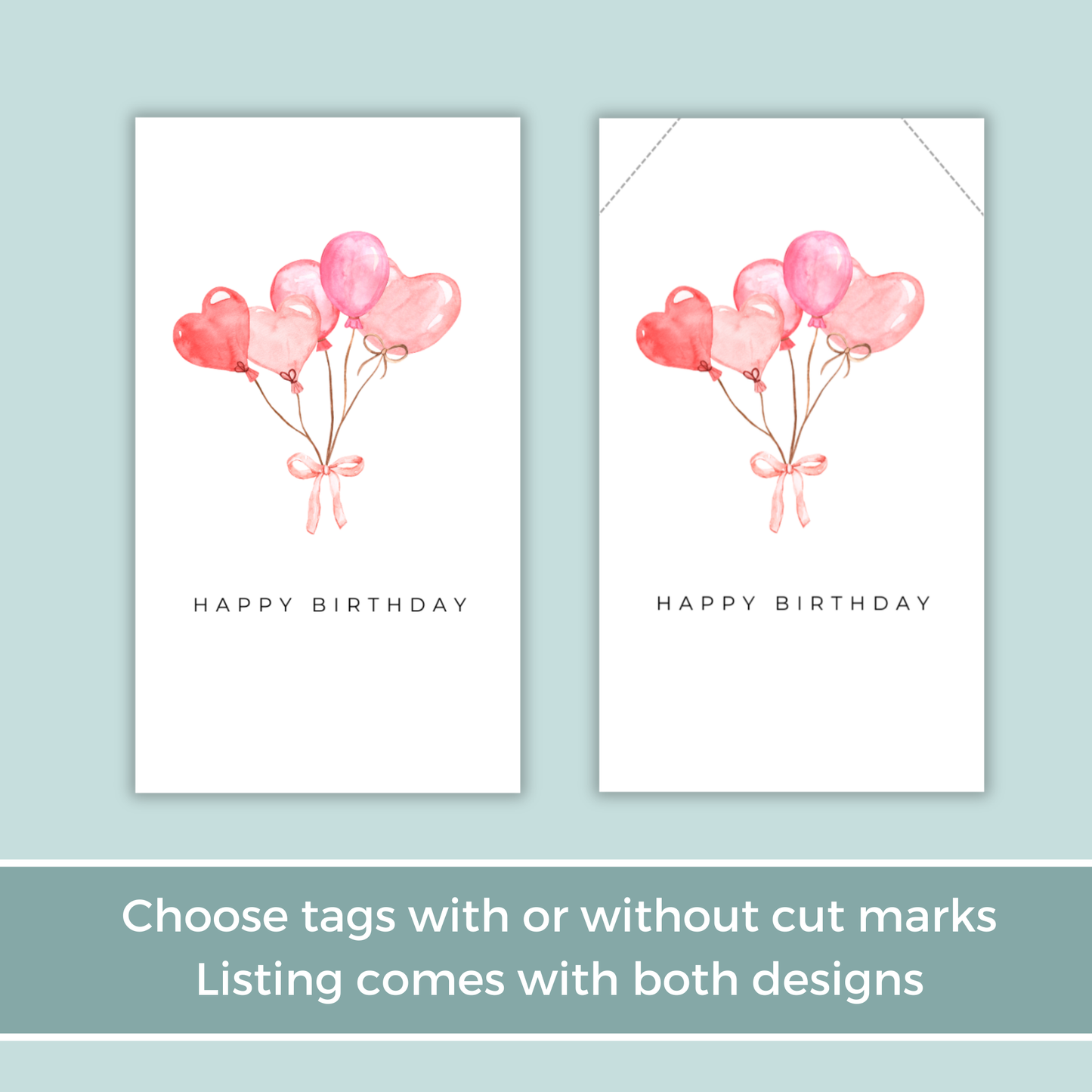 Printable Birthday Gift Tag - Balloons