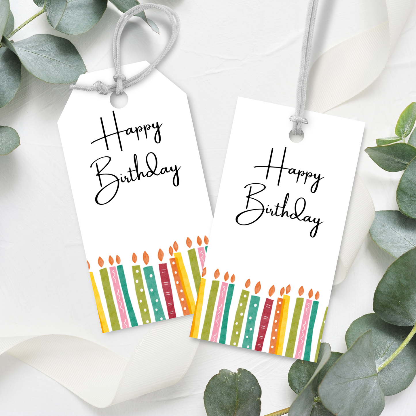 Printable Birthday Gift Tag - Candles