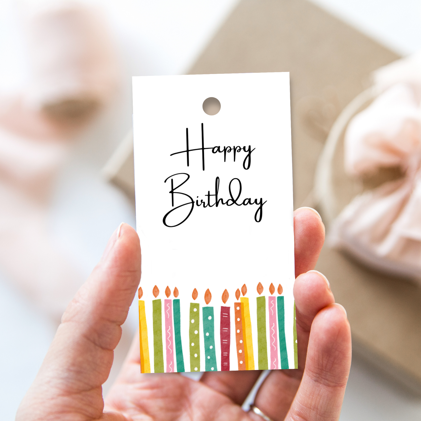 Printable Birthday Gift Tag - Candles