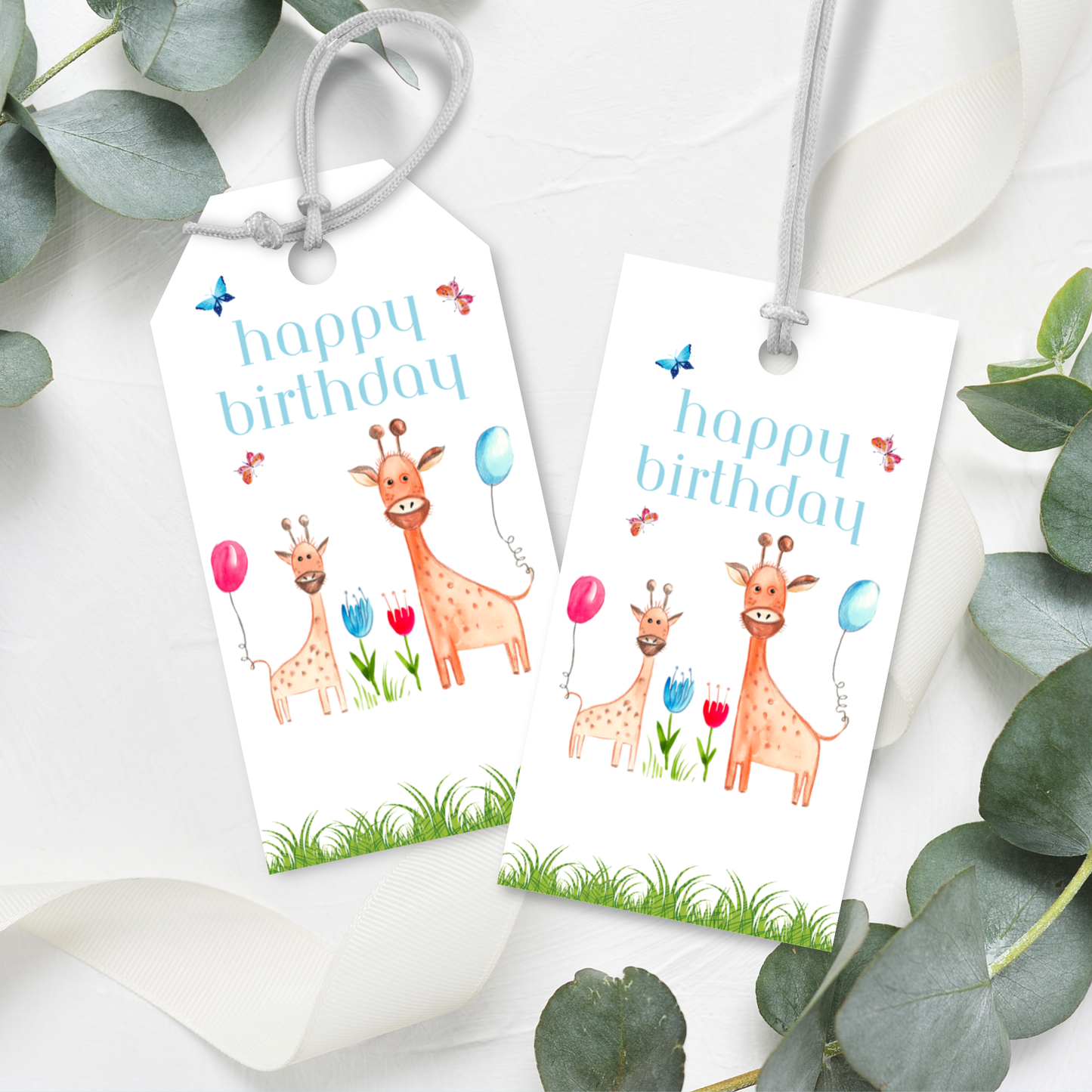 Printable Birthday Gift Tag - Giraffe