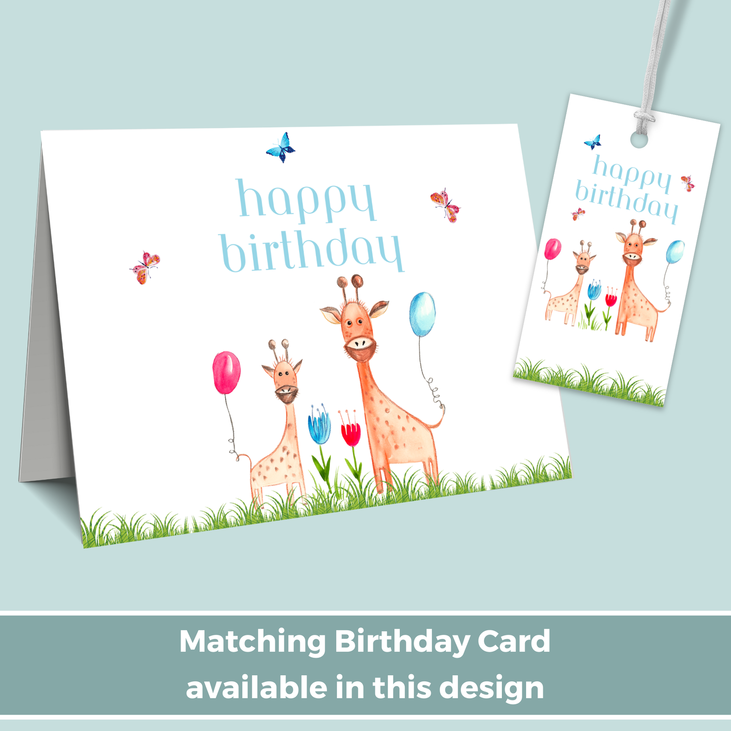Printable Birthday Gift Tag - Giraffe