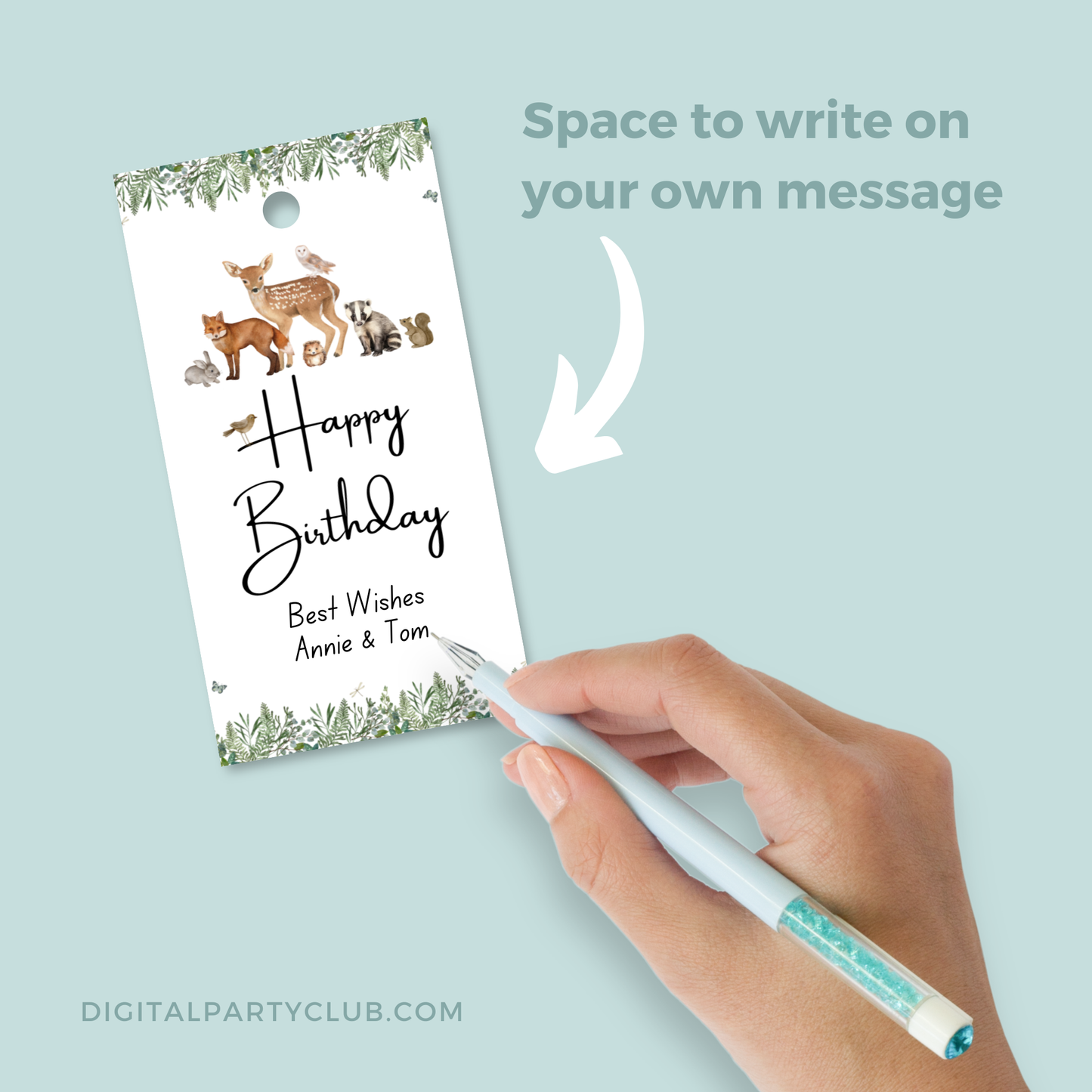 Printable Birthday Gift Tag - Woodland Animal