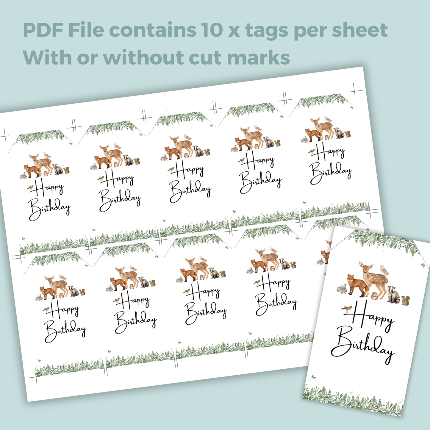 Printable Birthday Gift Tag - Woodland Animal