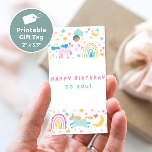 Printable Birthday Gift Tag - Unicorn