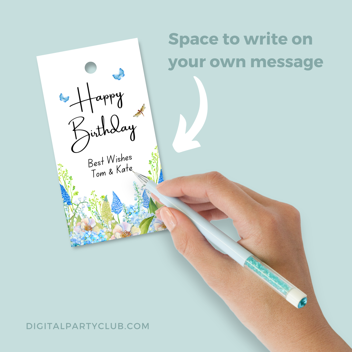 Printable Birthday Gift Tag - Spring Flowers