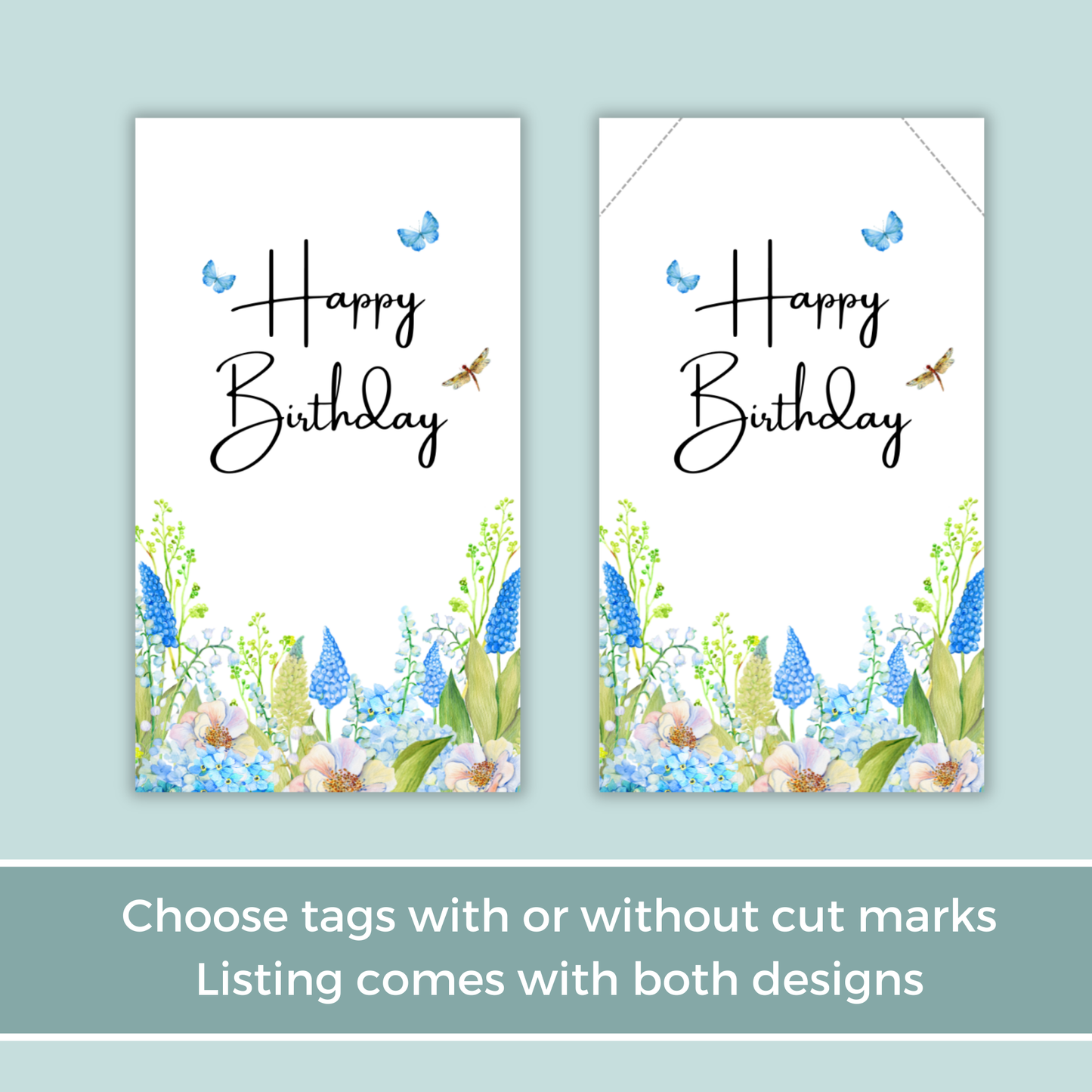 Printable Birthday Gift Tag - Spring Flowers