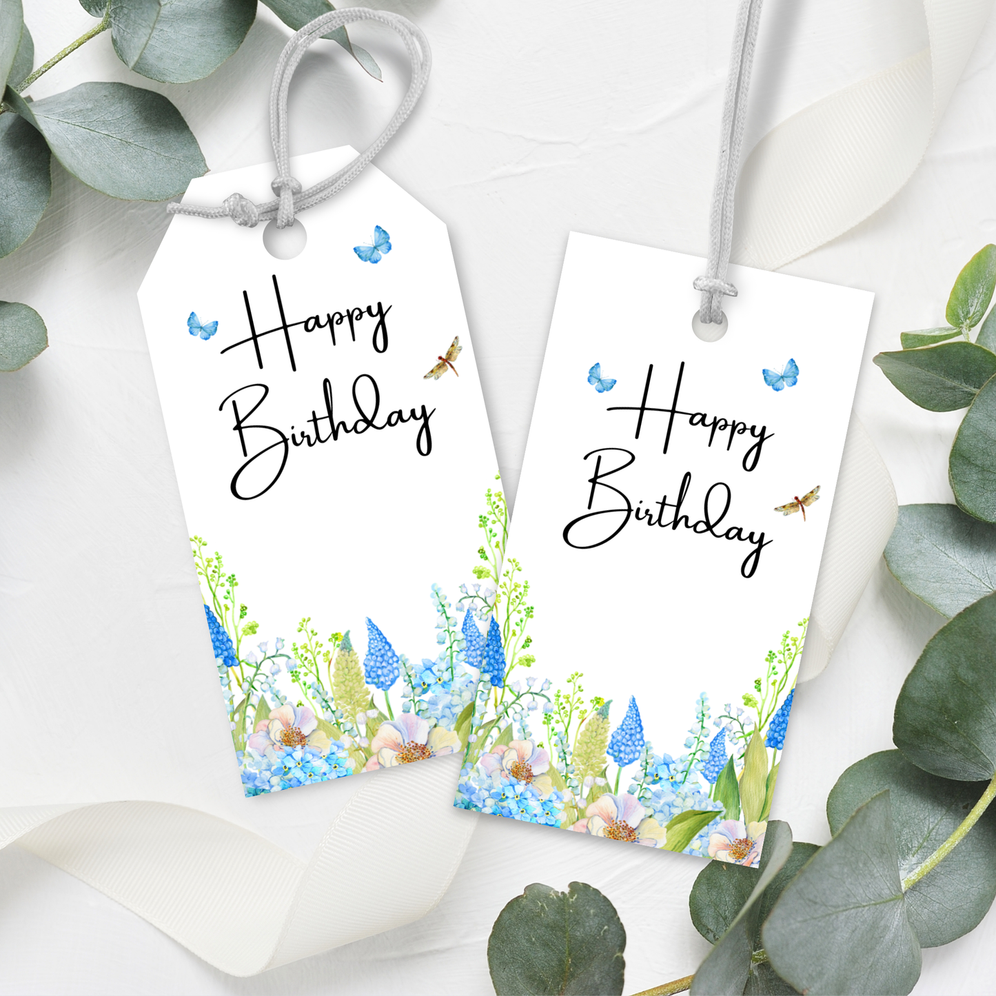 Printable Birthday Gift Tag - Spring Flowers