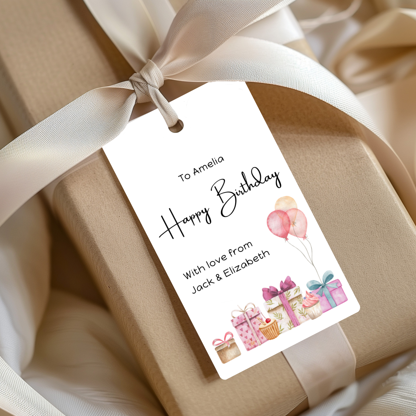 Editable Birthday Gift Tag - Presents