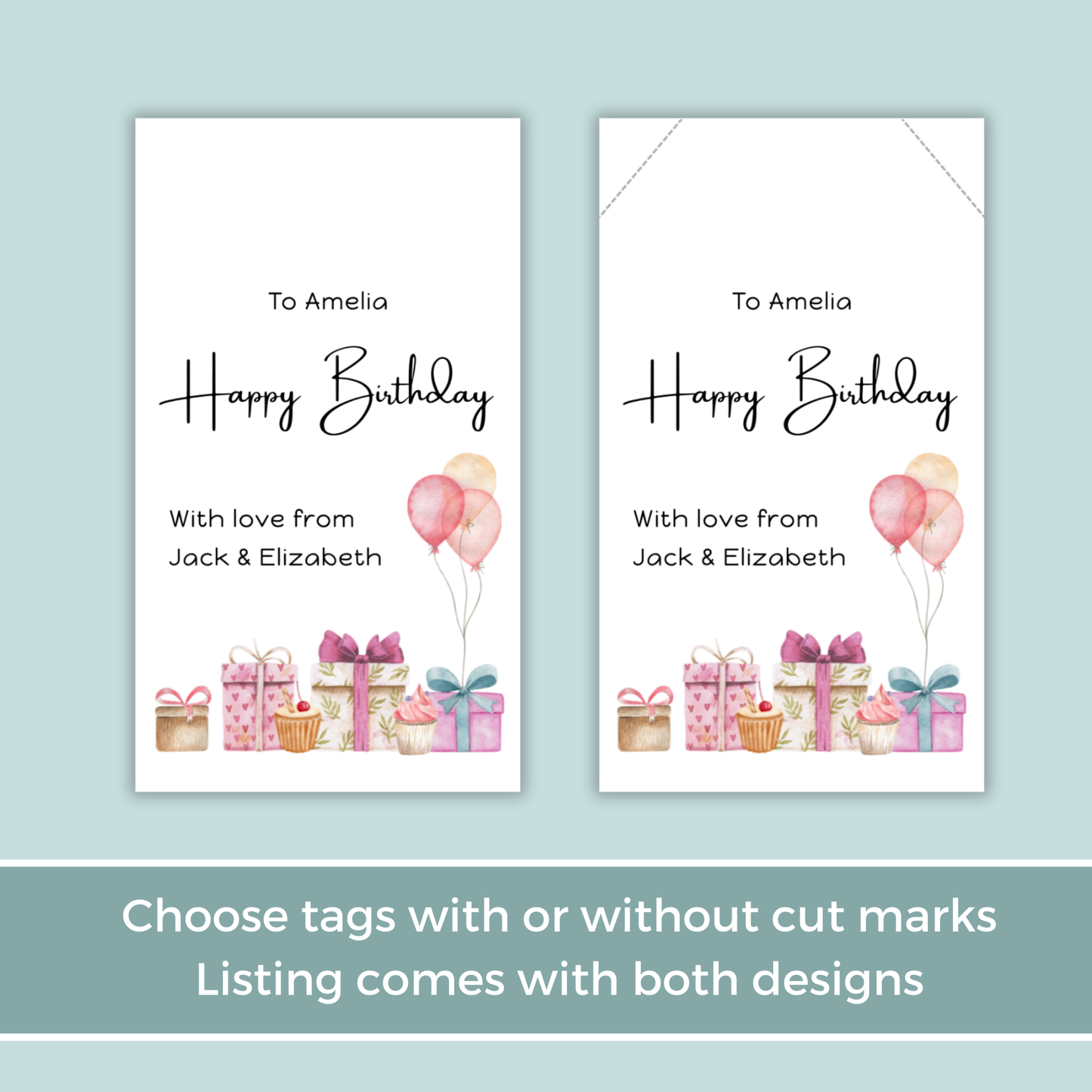 Editable Birthday Gift Tag - Presents