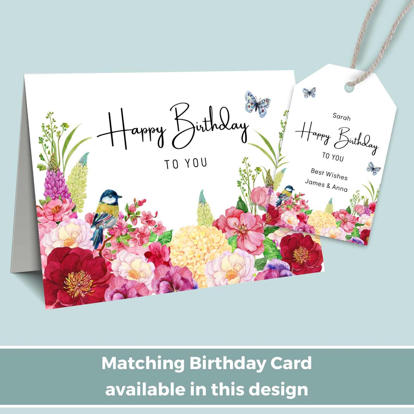 Editable Birthday Gift Tag - Floral