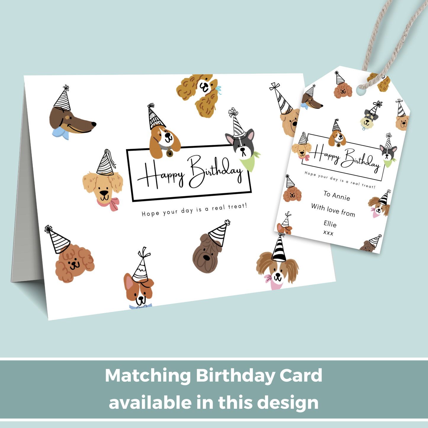 Editable Birthday Gift Tag - Dog
