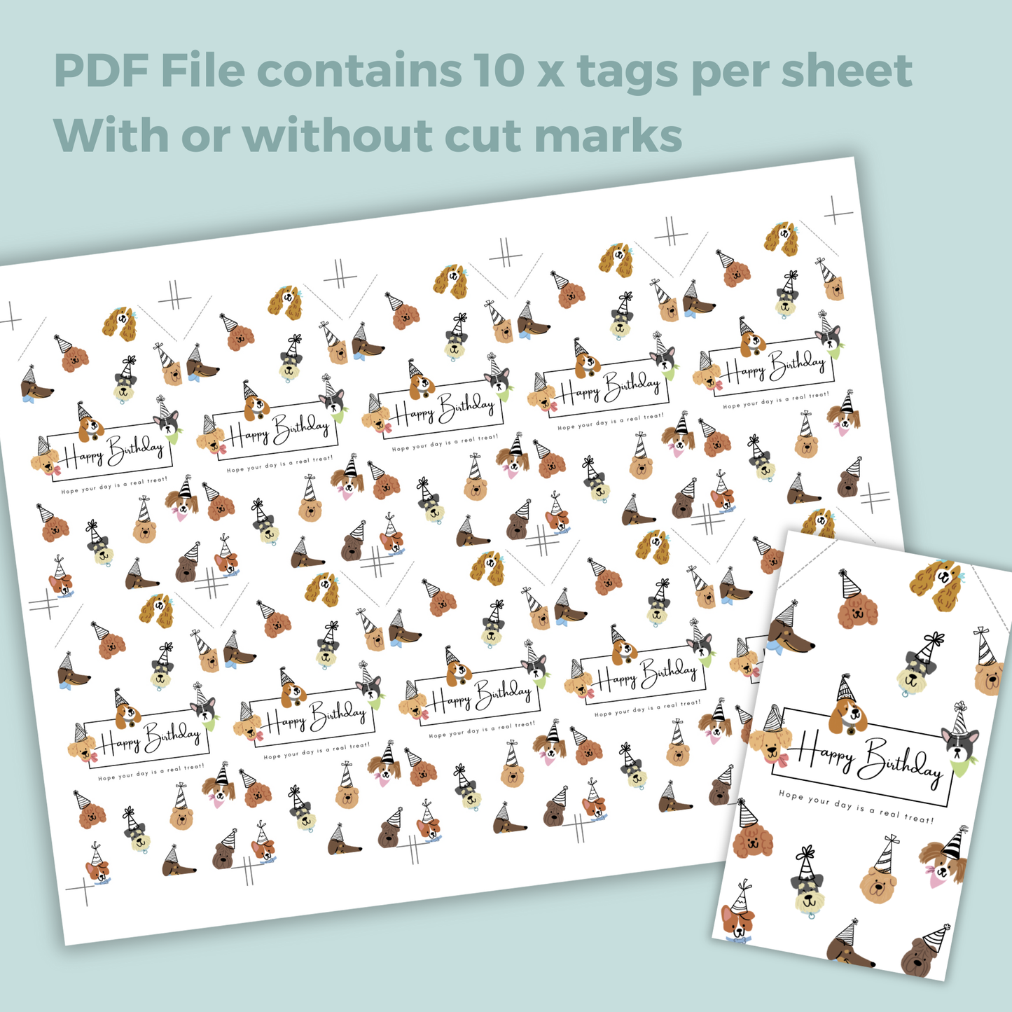 Printable Birthday Gift Tag - Cute Dogs