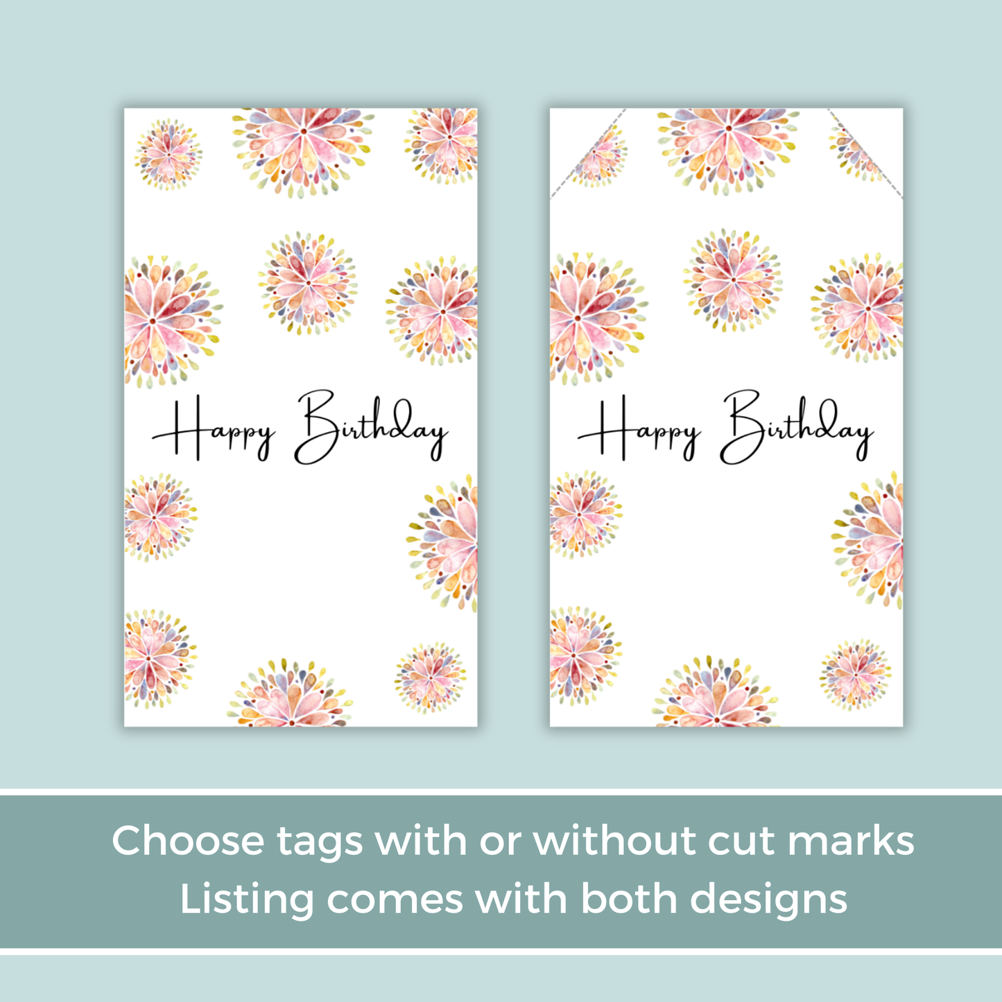 Printable Birthday Gift Tag - Flowers