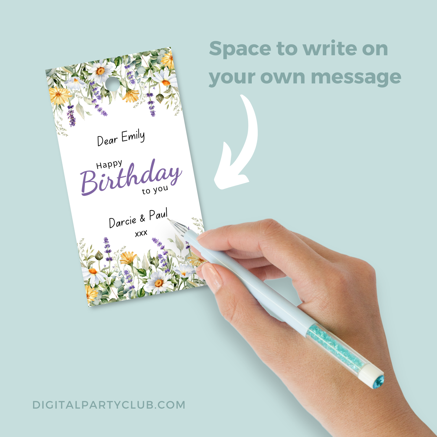 Printable Birthday Gift Tag - Flowers