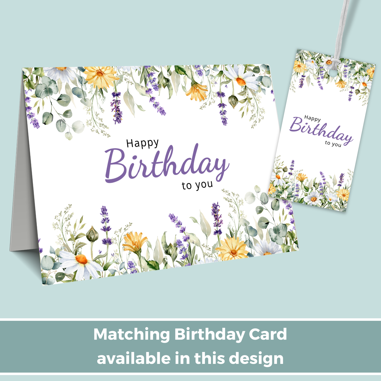 Printable Birthday Gift Tag - Flowers