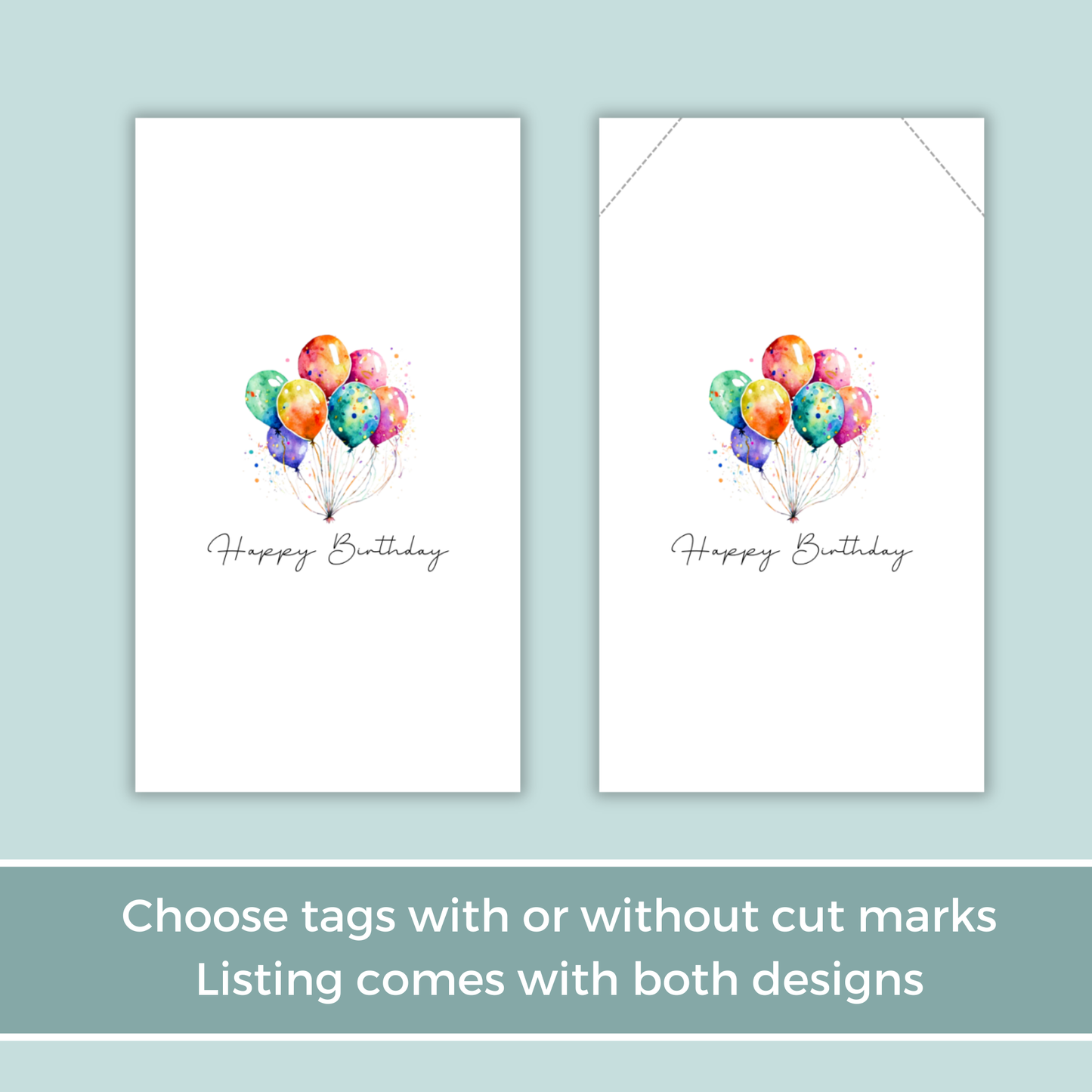 Printable Birthday Gift Tag - Balloons
