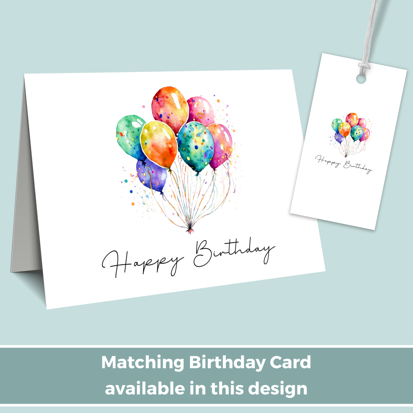 Printable Birthday Gift Tag - Balloons