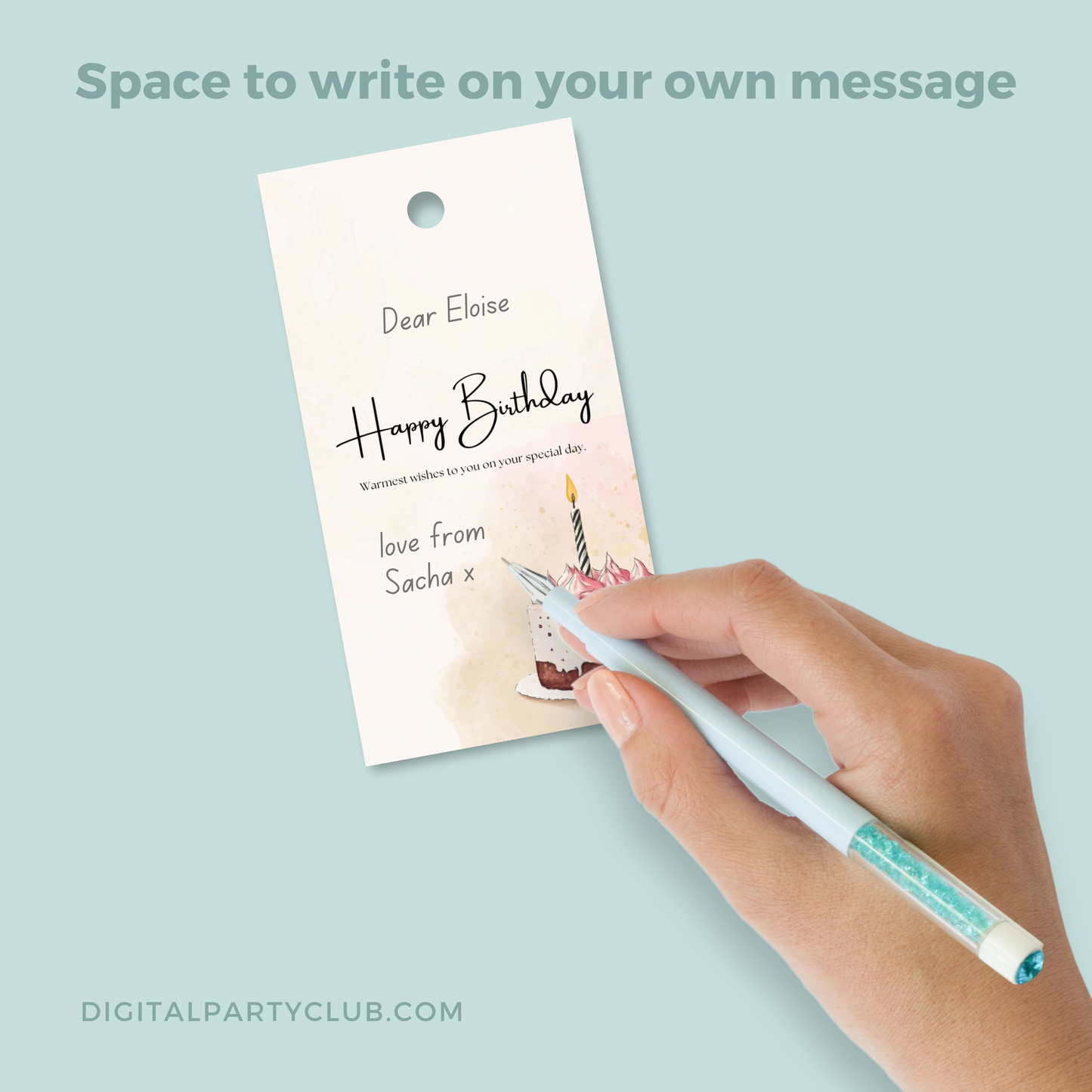Printable Birthday Gift Tag - Cake