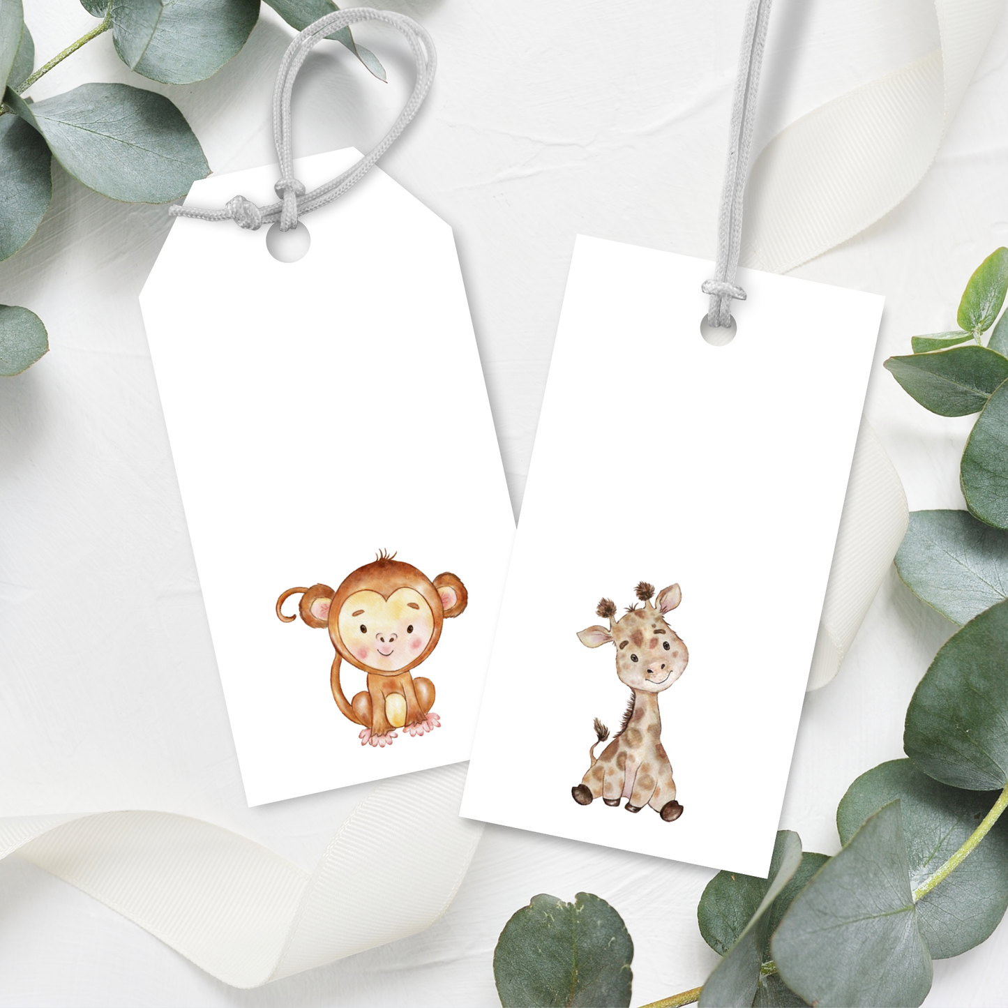 Printable Birthday Gift Tag Bundle - Safari Animals