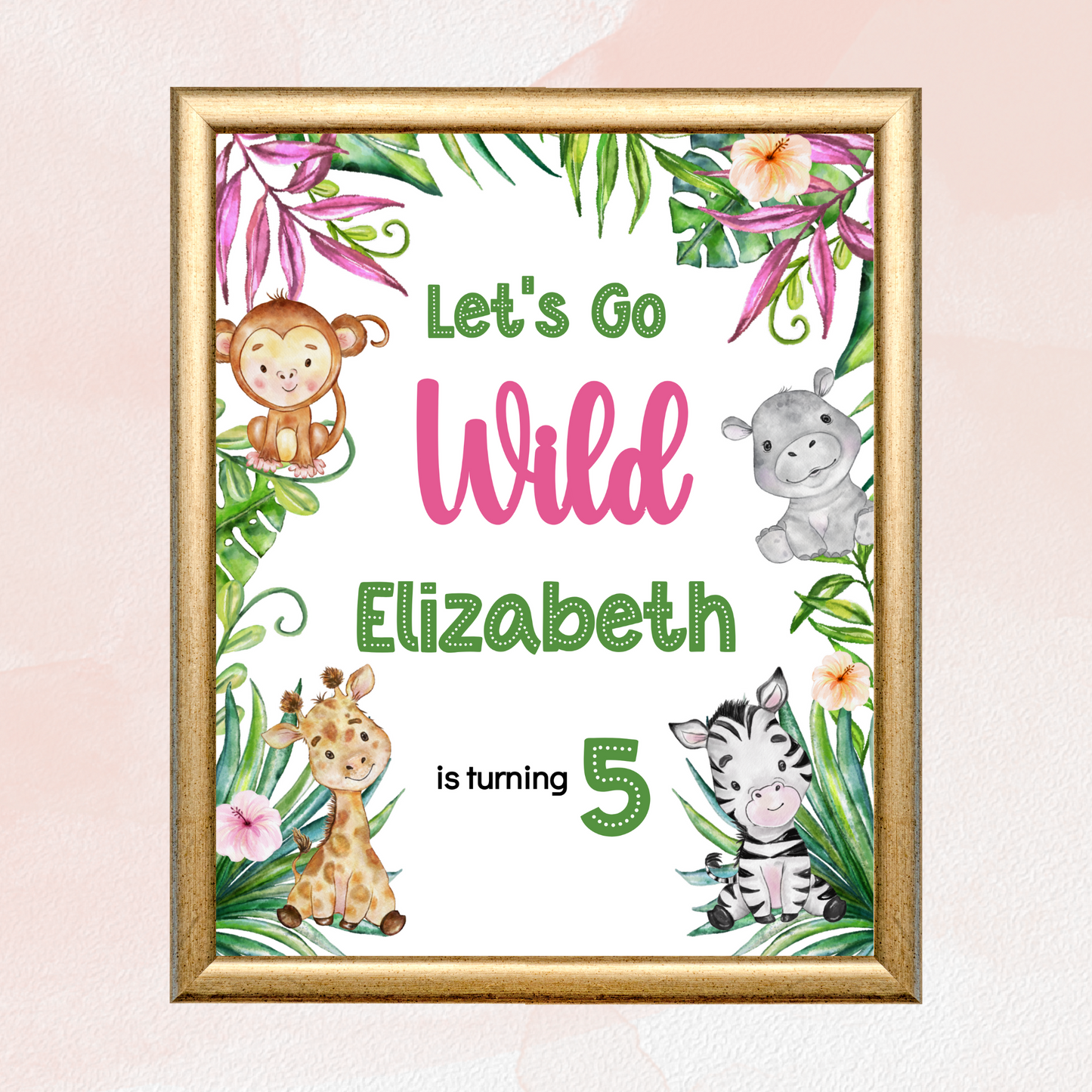 Editable Birthday Welcome Sign - Let's Go Wild