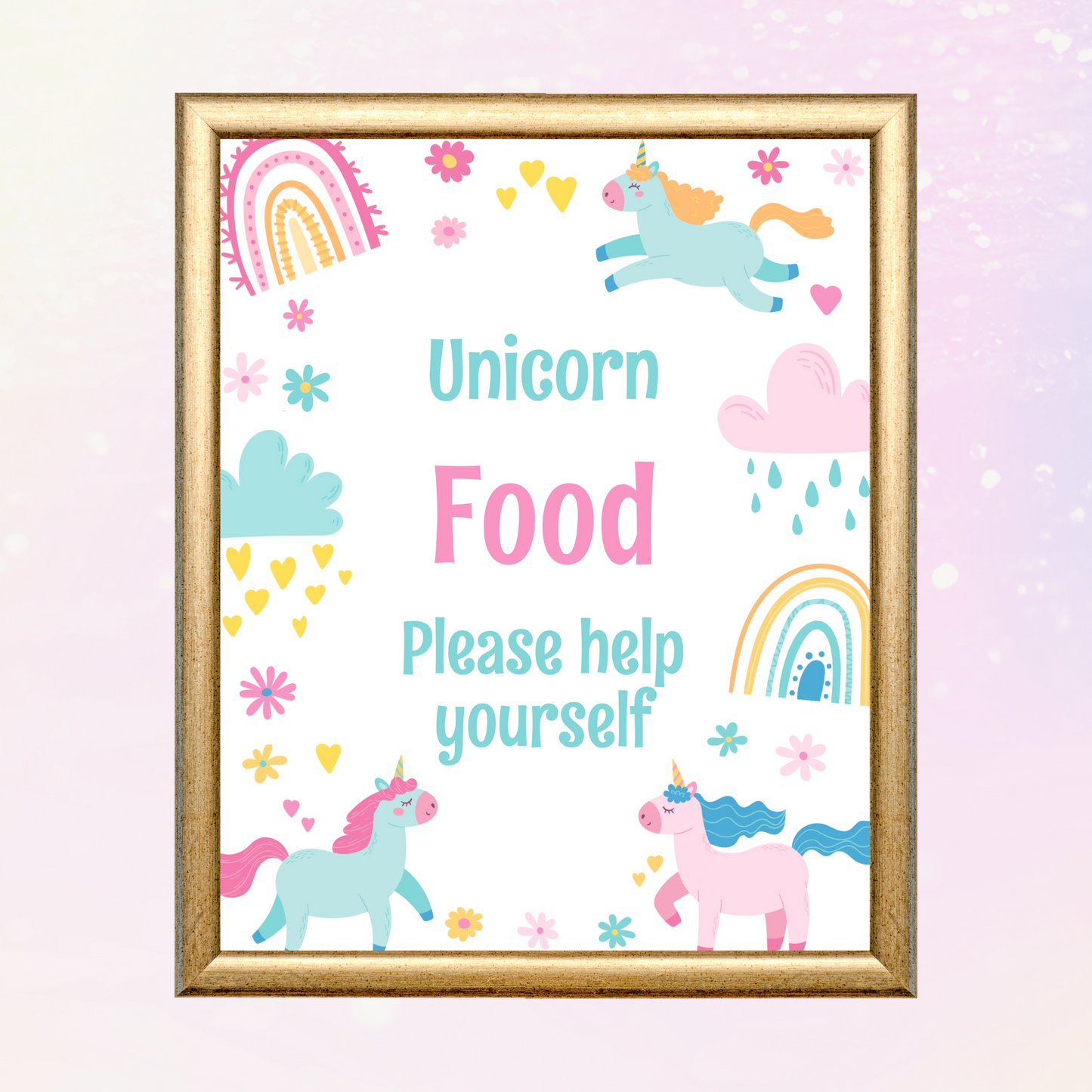 Printable Birthday Food Sign - Unicorn