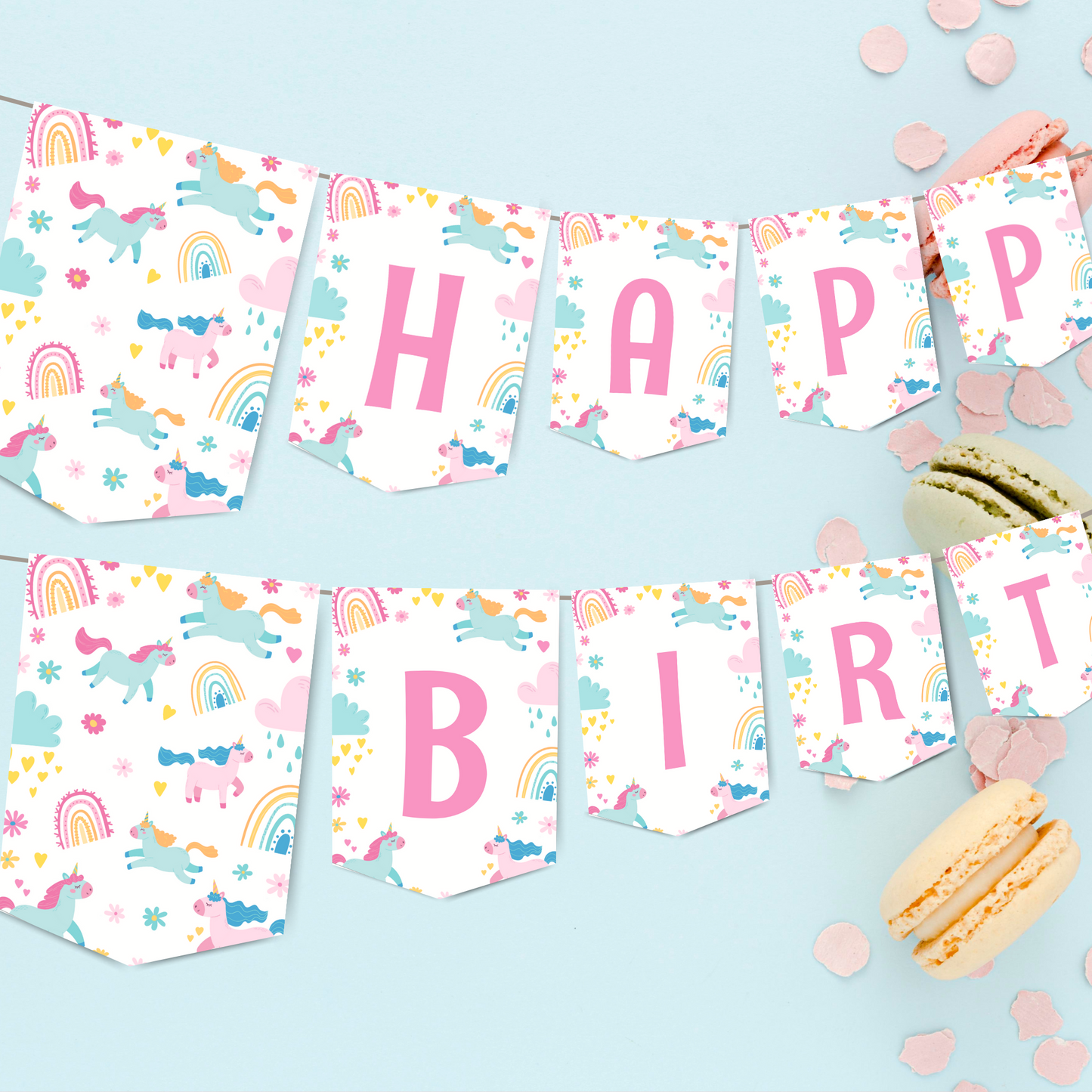 Editable Birthday Banner - Unicorn