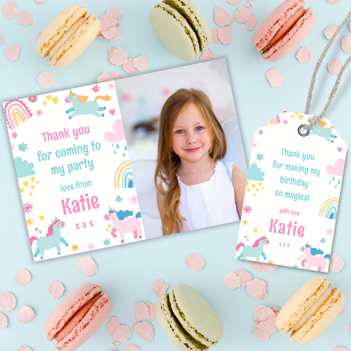 Editable Thank You Card - Unicorn