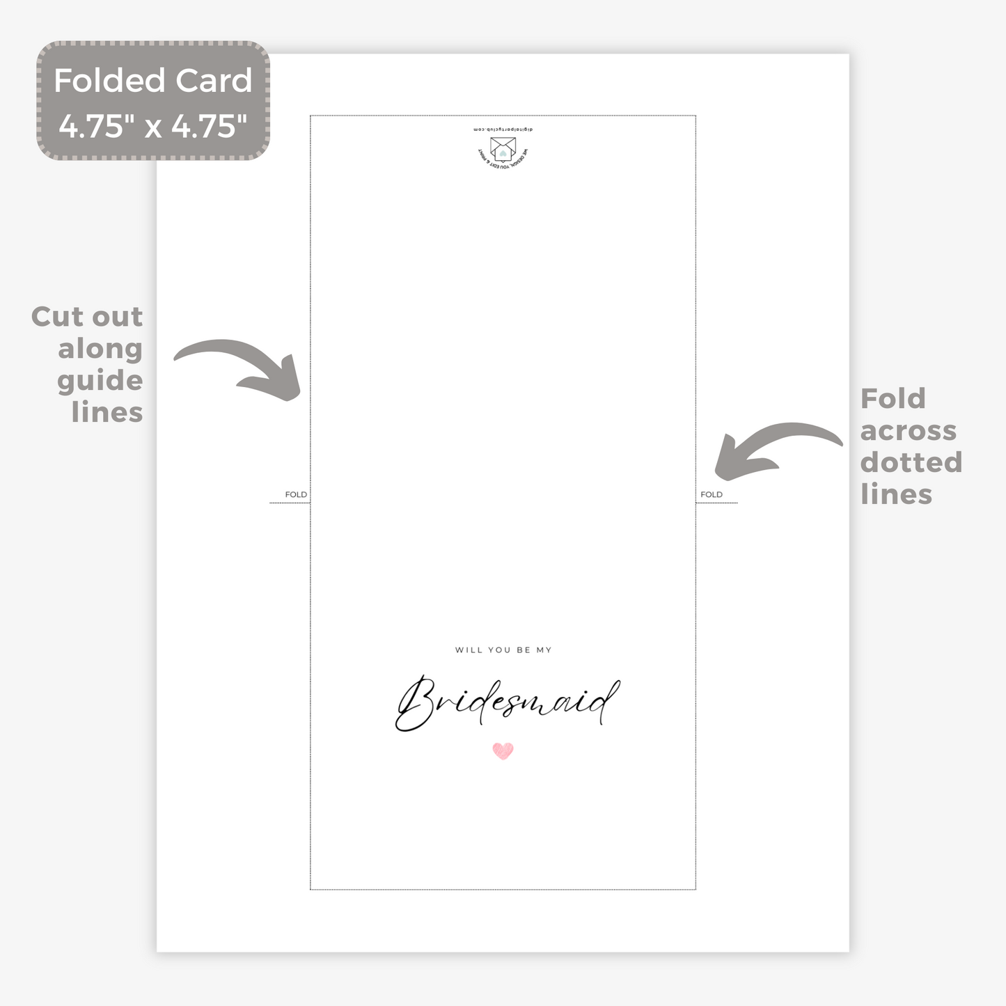 Printable Wedding Card - Will You Be My Bridesmaid