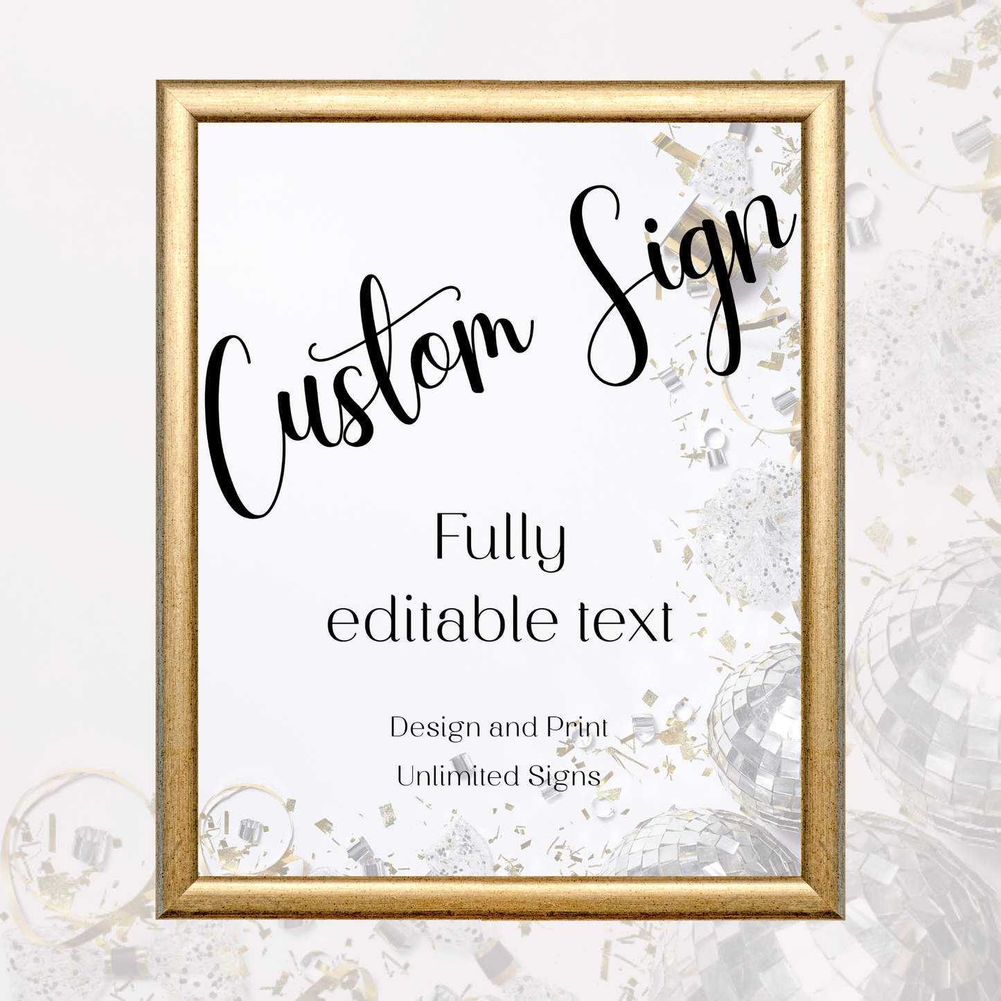 Editable Birthday Custom Sign - Surprise Black