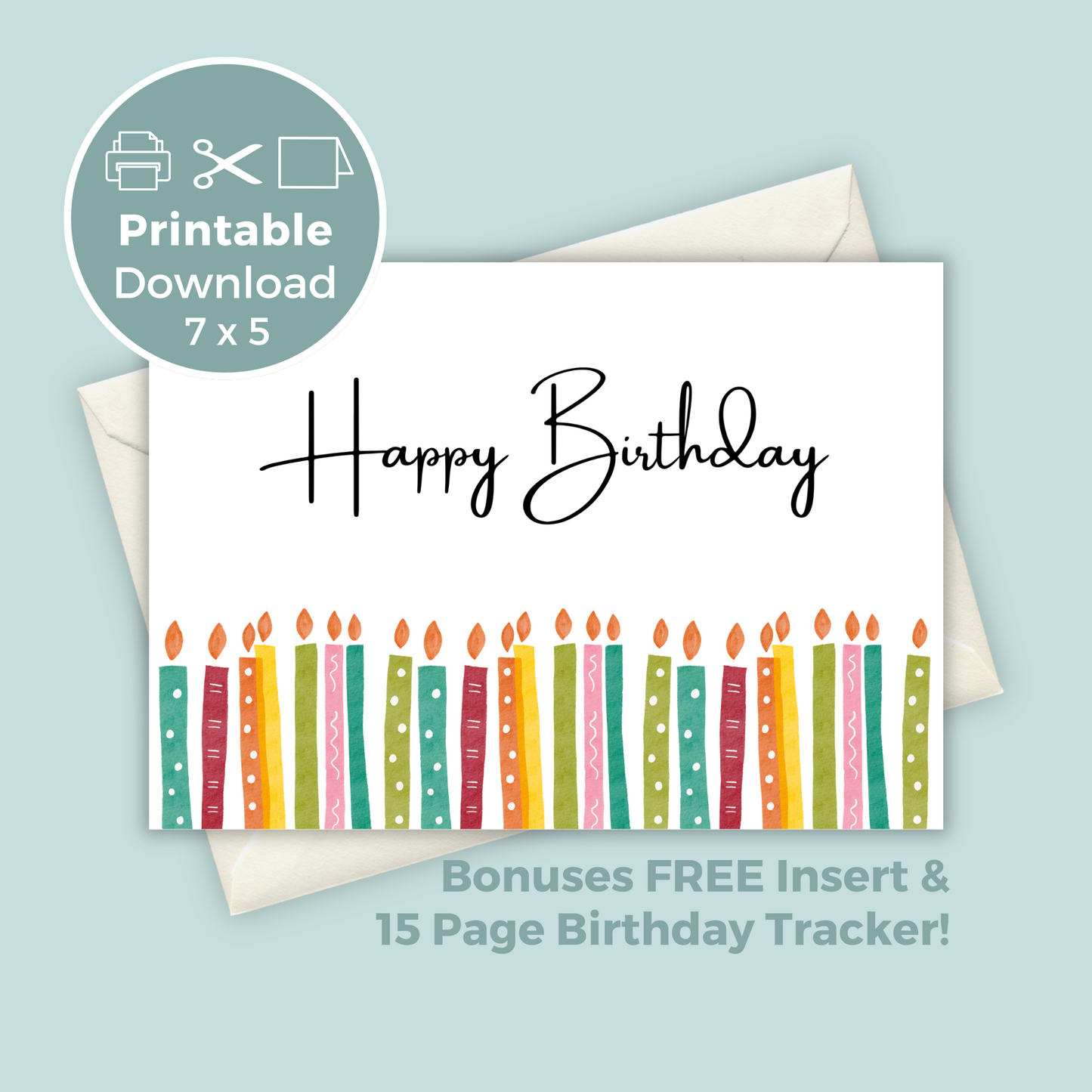 Printable Birthday Card - Candles