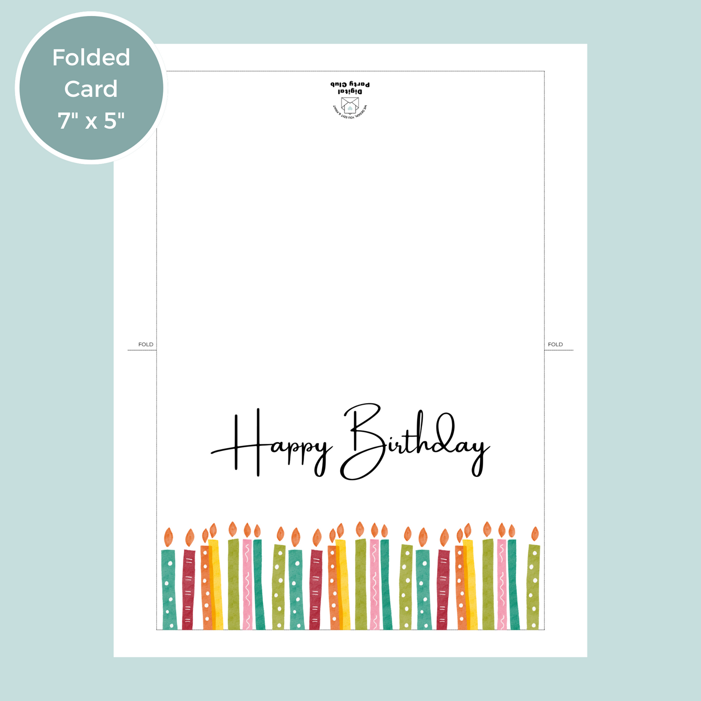 Printable Birthday Card - Candles