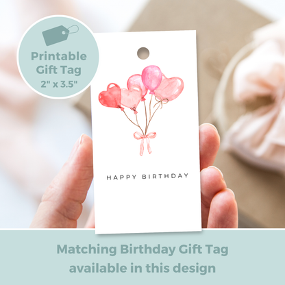 Printable Birthday Card - Balloons