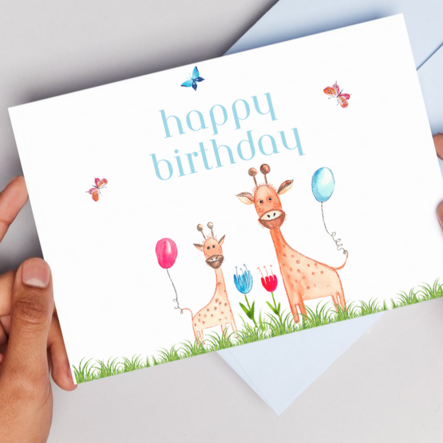 Printable Birthday Card - Giraffe