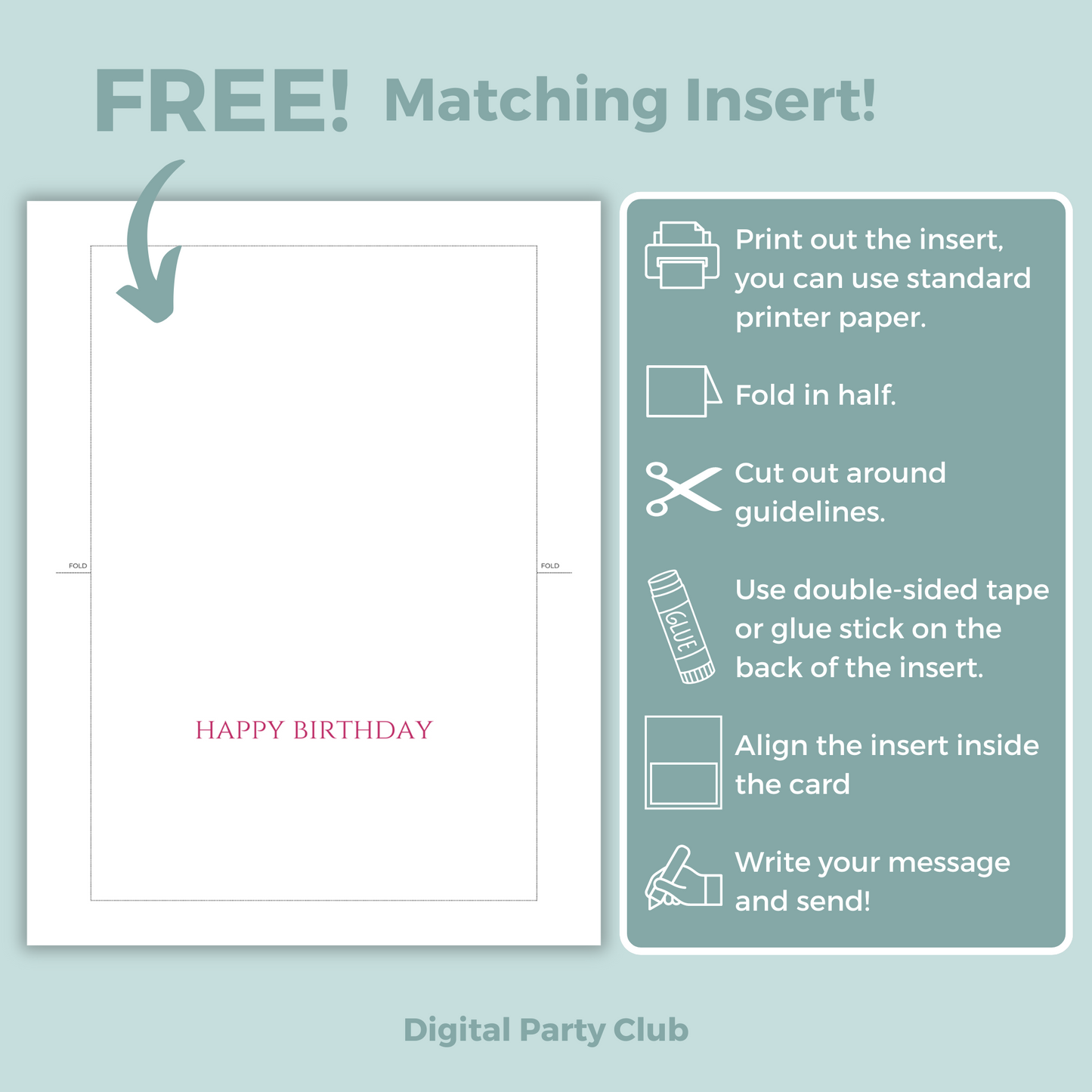 Printable Birthday Card - Flowers