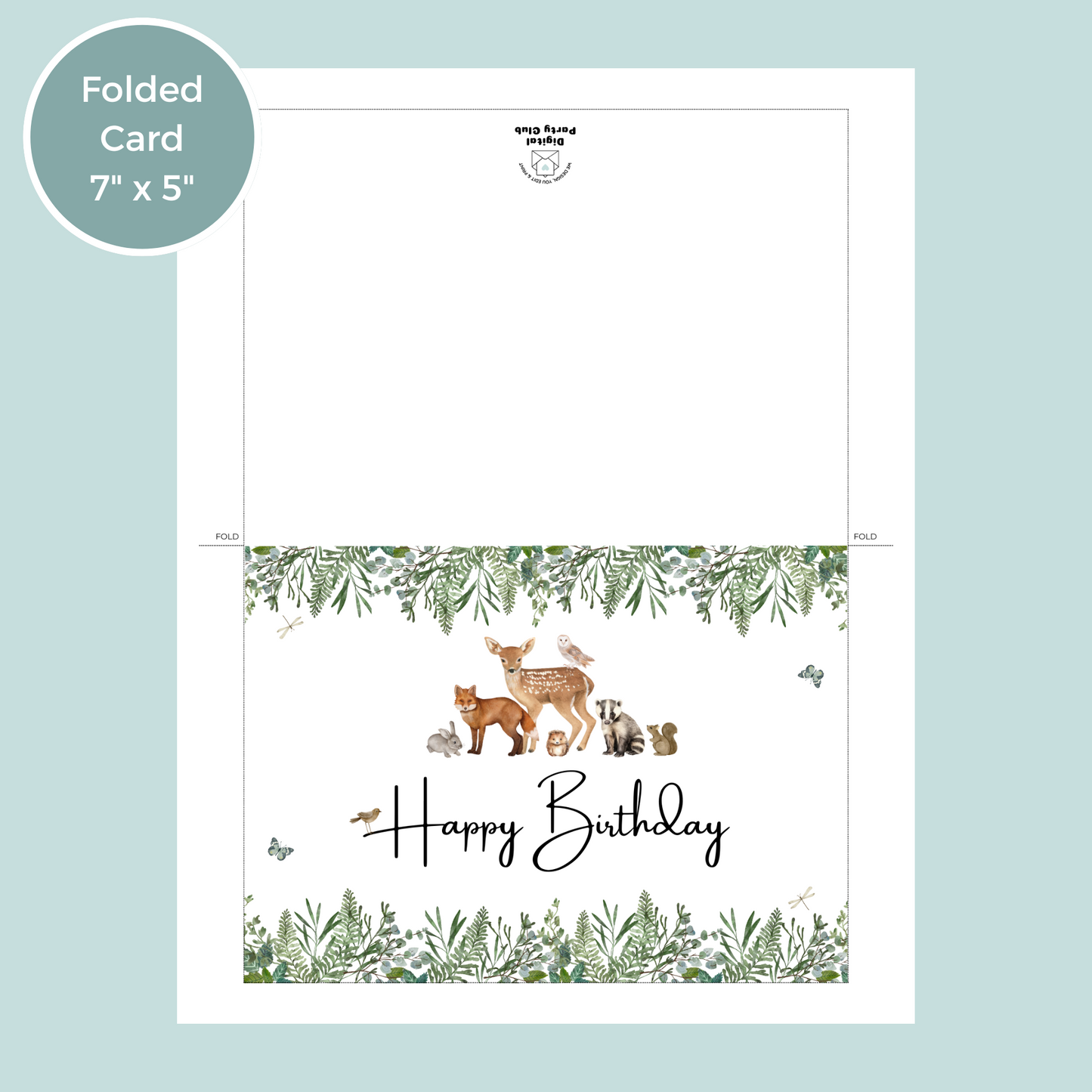 Printable Birthday Card - Woodland Animals