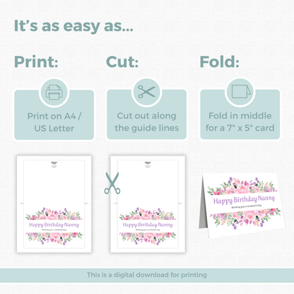Printable Birthday Card - Nanny