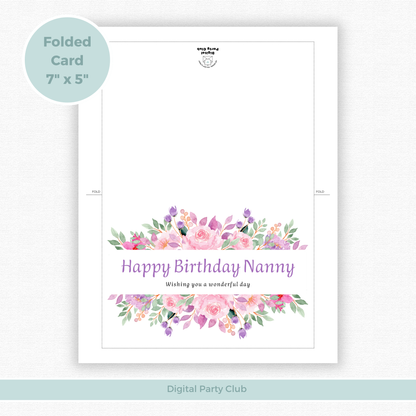 Printable Birthday Card - Nanny