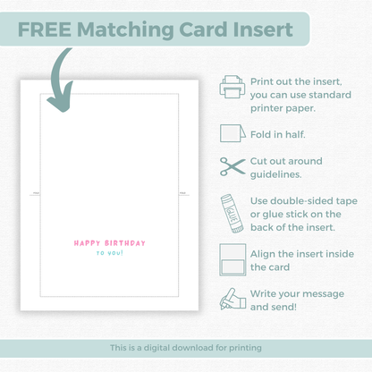 Printable Birthday Card - Unicorn