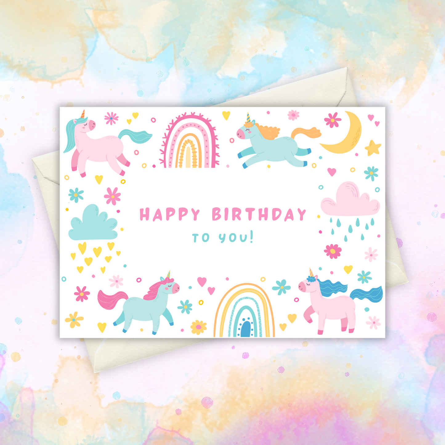 Printable Birthday Card - Unicorn