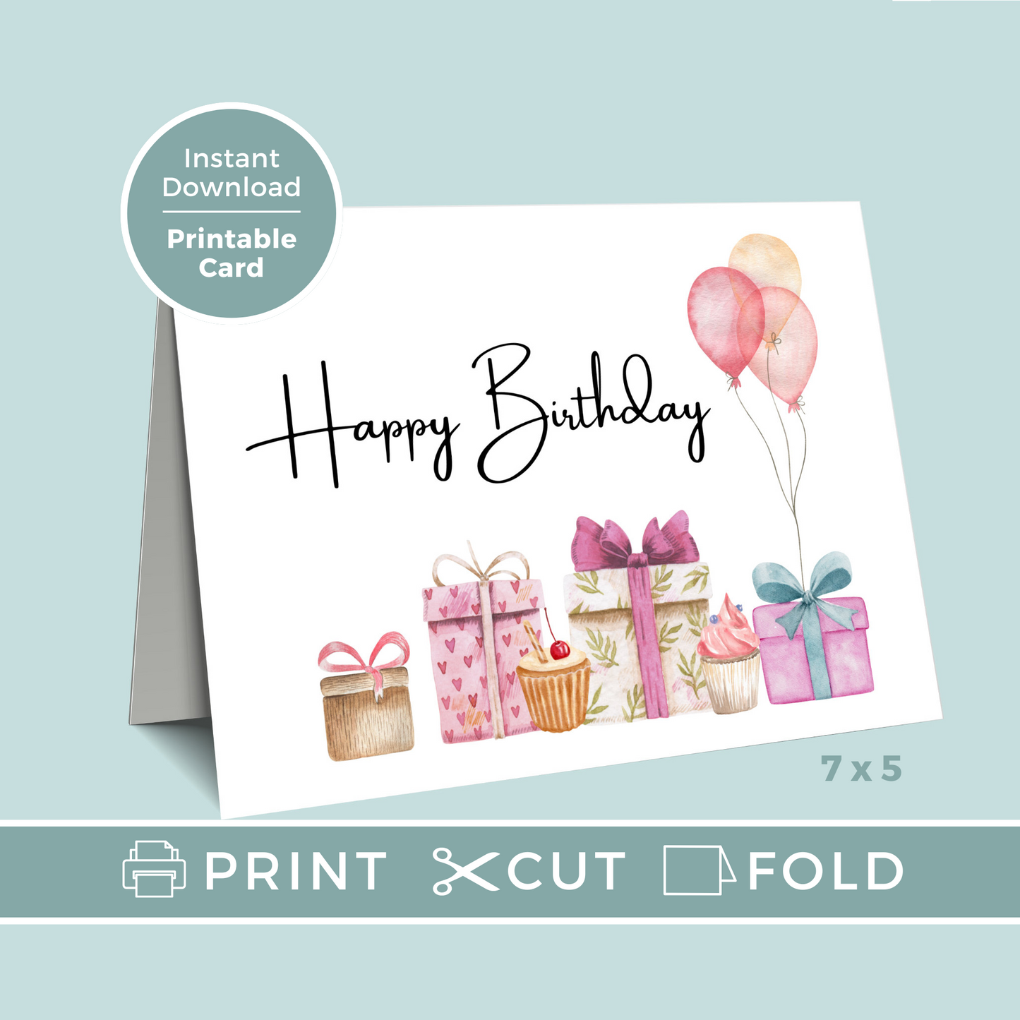 Printable Birthday Card - Presents