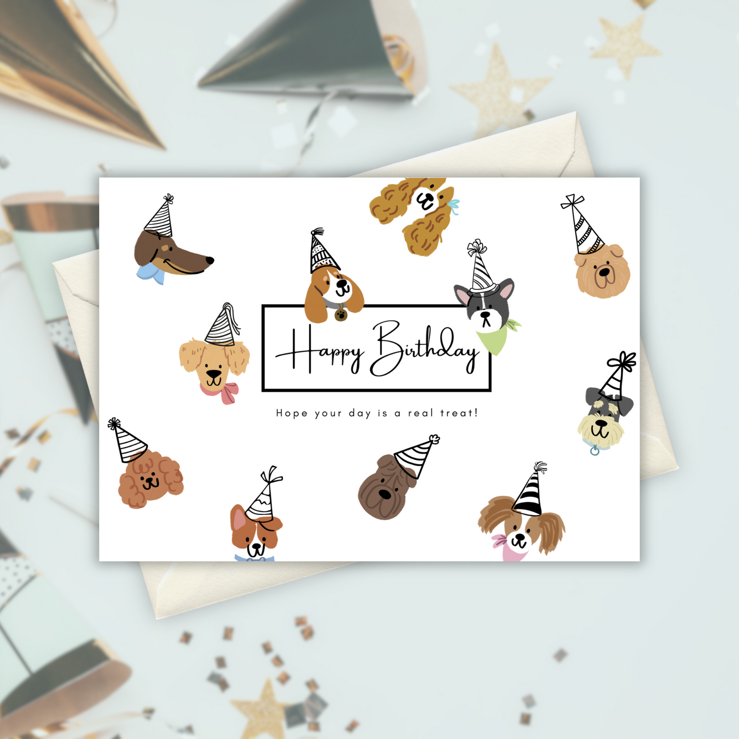 Printable Birthday Card - Cute Dogs