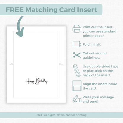 Printable Birthday Card - Cat Paws